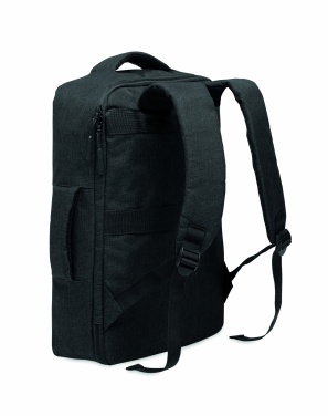 Logo trade promotional merchandise picture of: A safe 15-inch laptop backpack made of 300D RPET with a 210D RPET lining and customizable printing.