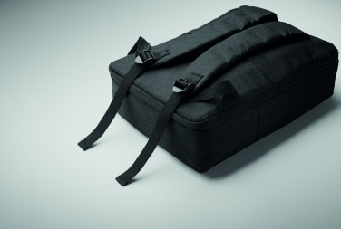 Logo trade corporate gifts picture of: A safe 15-inch laptop backpack made of 300D RPET with a 210D RPET lining and customizable printing.