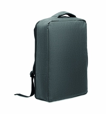 Logo trade advertising product photo of: A safe 15-inch laptop backpack made of 300D RPET with a 210D RPET lining and customizable printing.
