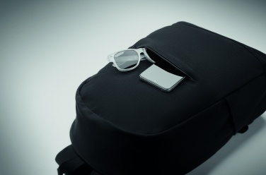 Logo trade advertising products image of: A 15-inch laptop backpack made of recycled pre-consumer cotton and recycled polyester with customizable printing.