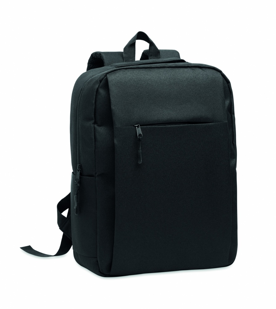 Logotrade promotional giveaway image of: Slim 15 inch laptop backpack made of 600D RPET polyester with a 210D lining and customizable printing