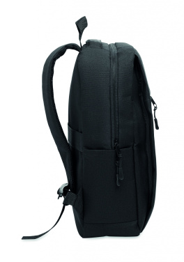 Logo trade promotional items image of: Slim 15 inch laptop backpack made of 600D RPET polyester with a 210D lining and customizable printing