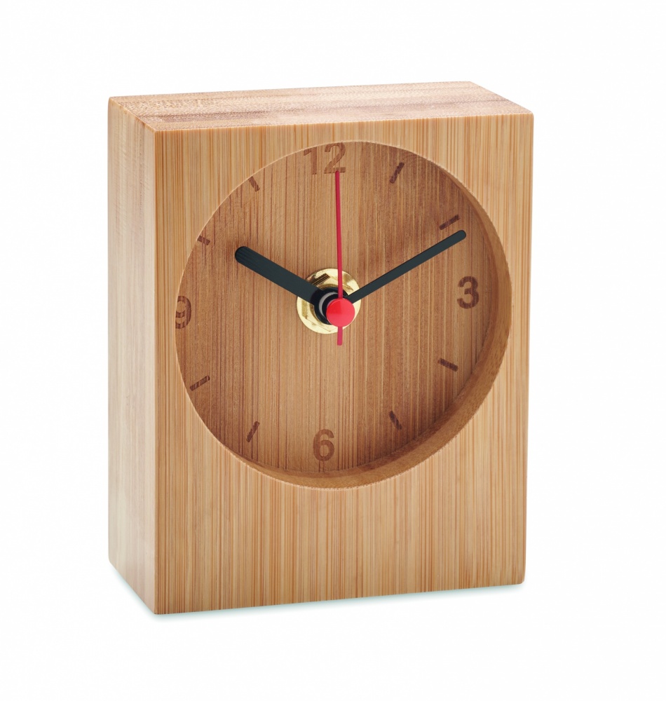 Logo trade advertising products picture of: Bamboo table clock