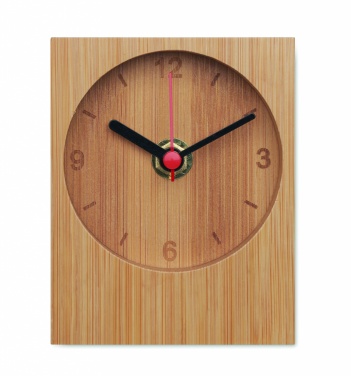 Logo trade promotional gift photo of: Bamboo table clock