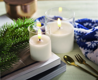 Logo trade promotional gifts image of: LED wax candle in glass holder