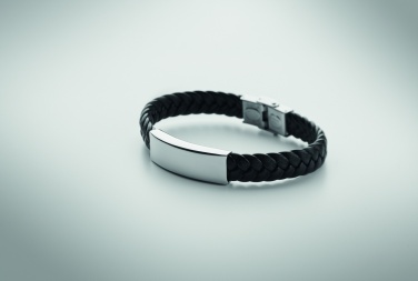 Logo trade business gift photo of: Braided faux leather bracelet