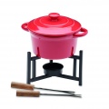 Ceramic fondue set 300 ml, Red