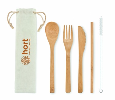 Logotrade promotional giveaways photo of: Bamboo cutlery with straw