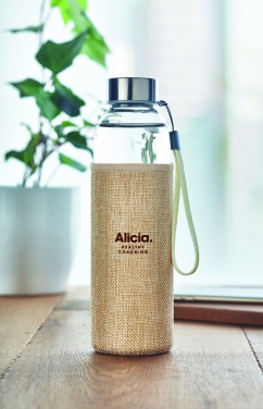 Logo trade promotional merchandise photo of: Glass bottle in pouch 500ml
