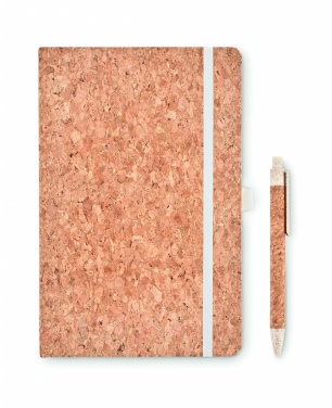 Logo trade promotional products picture of: A5 cork notebook with pen