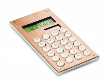 Logo trade promotional products image of: 8 digit bamboo calculator