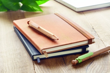 Logo trade promotional item photo of: Recycled Leather A5 notebook