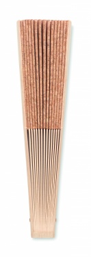 Logo trade advertising products image of: Wood hand fan with cork fabric