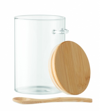 Logo trade promotional giveaways picture of: Glass jar with spoon 600 ml