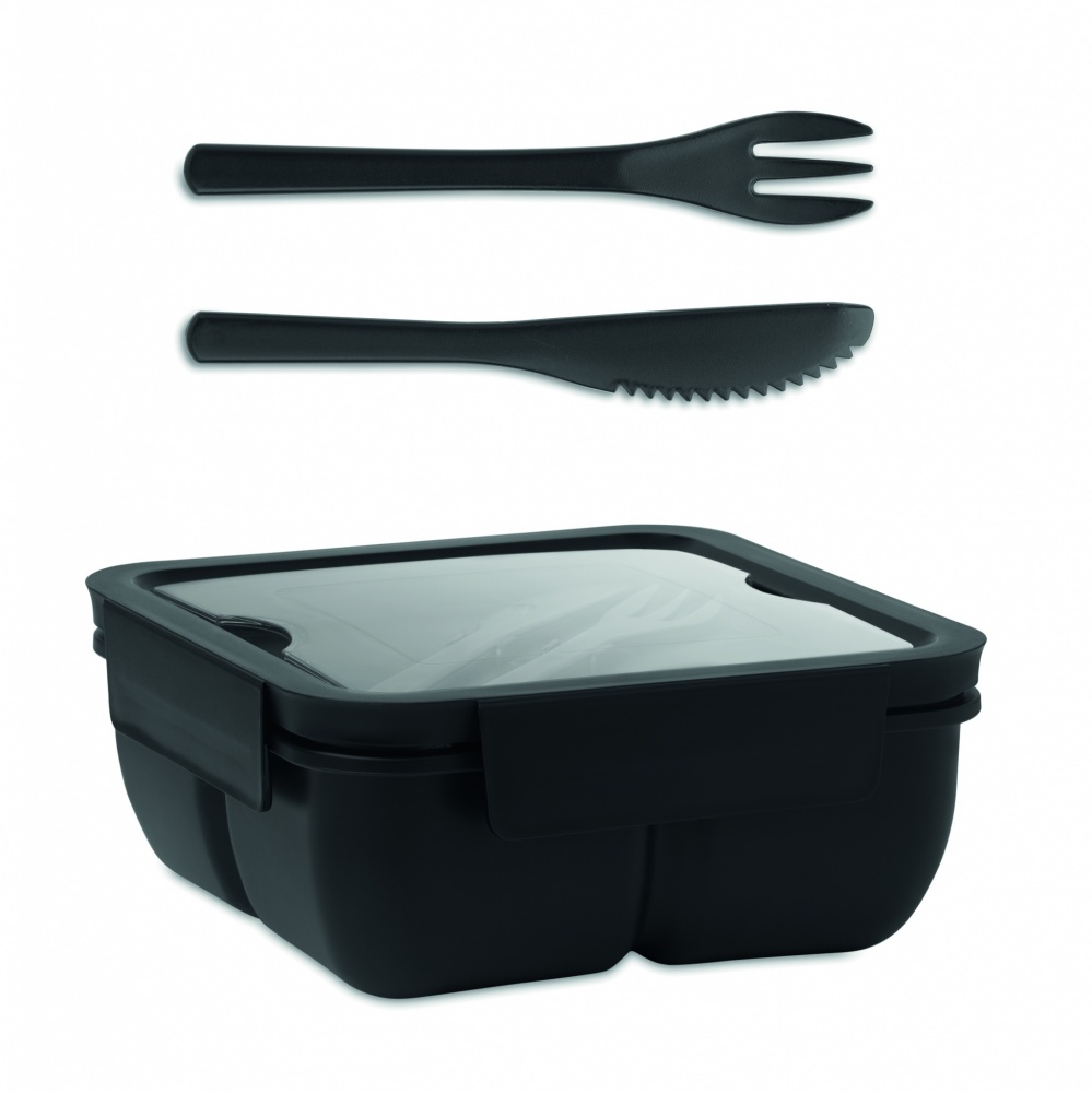 Logo trade advertising product photo of: Lunch box with cutlery 600ml