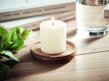 Logo trade promotional items picture of: Candle on round wooden base