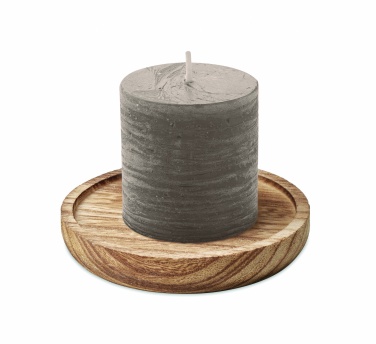 Logo trade promotional product photo of: Candle on round wooden base