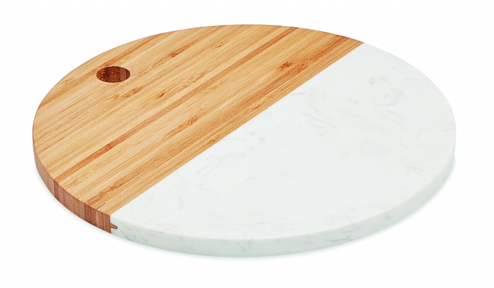 Logo trade promotional giveaways image of: Marble/ bamboo serving board