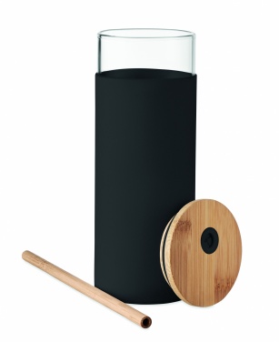 Logotrade corporate gift picture of: Glass tumbler 450ml bamboo lid