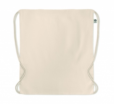 Logo trade promotional gift photo of: Organic cotton drawstring bag