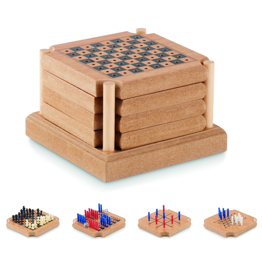 Logo trade promotional products image of: 4-piece coaster game set