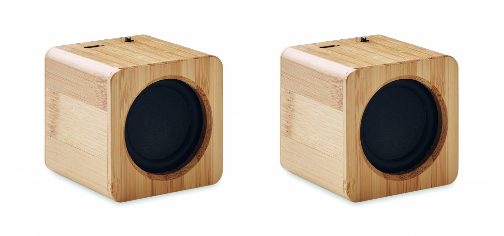 Logotrade promotional merchandise image of: Set of Bamboo wireless speaker