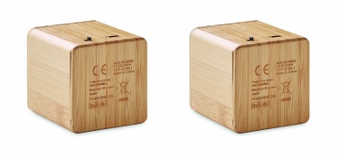 Logo trade corporate gifts picture of: Set of Bamboo wireless speaker