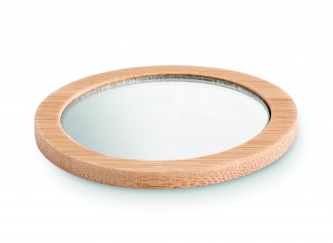 Logo trade corporate gift photo of: Bamboo make-up mirror