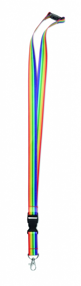 Logo trade promotional merchandise photo of: Rainbow RPET lanyard