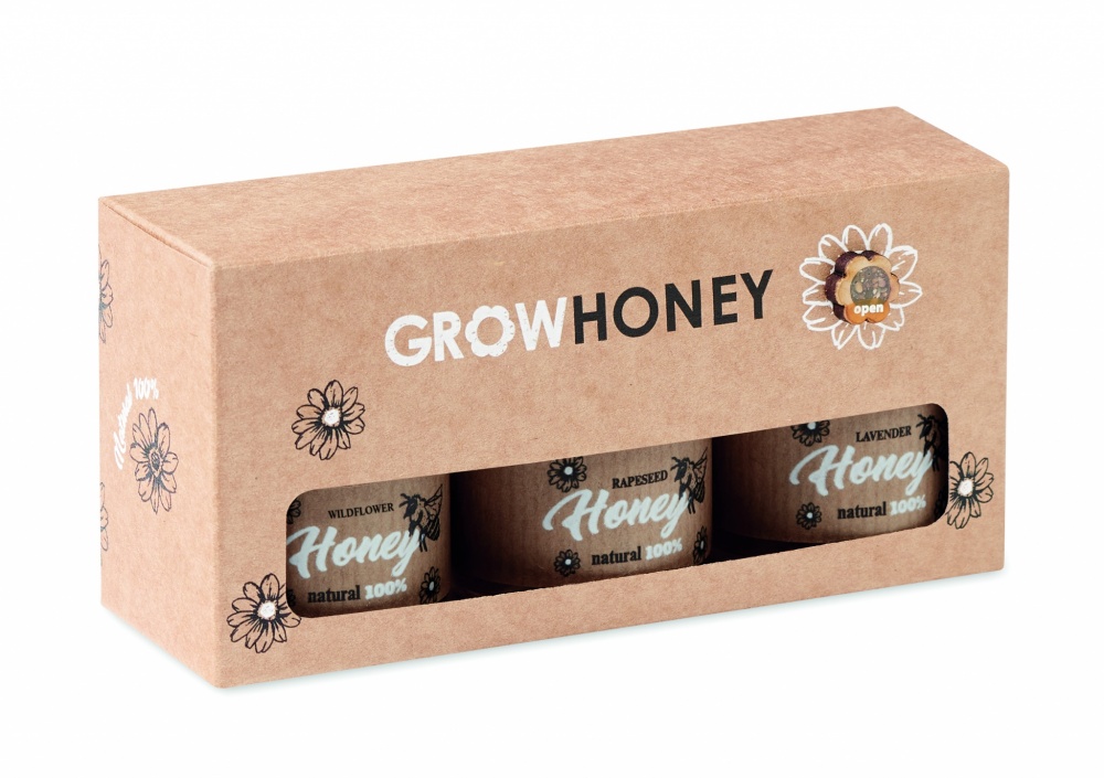 Logo trade promotional products image of: Set of 3 wildflower honey