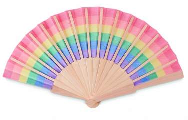 Logotrade promotional gift picture of: Rainbow wooden hand fan