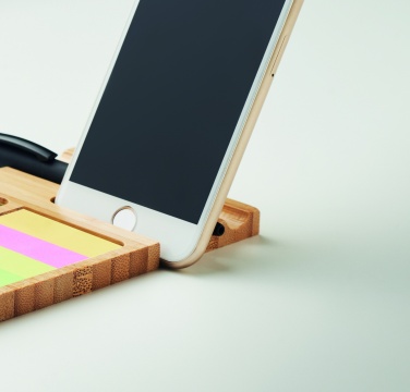 Logo trade promotional items image of: Bamboo desk phone stand