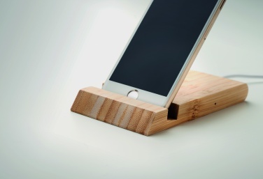 Logo trade promotional merchandise image of: Bamboo wireless charger  10W ODOS