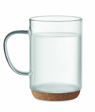 Logo trade promotional items picture of: Glass mug 400ml with cork base