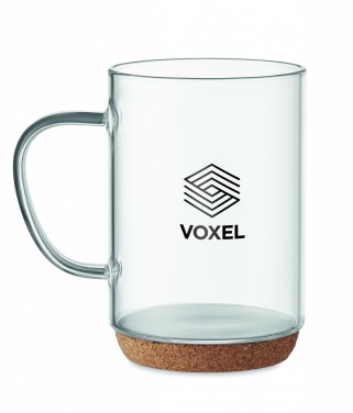 Logo trade promotional item photo of: Glass mug 400ml with cork base