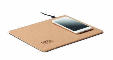 Logo trade promotional product photo of: Cork mouse mat charger 15W