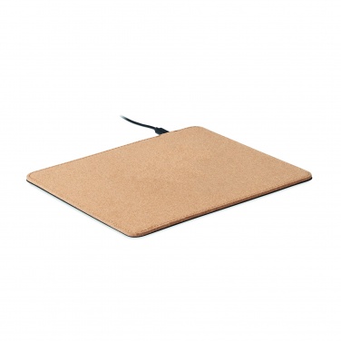 Logotrade promotional item picture of: Cork mouse mat charger 15W