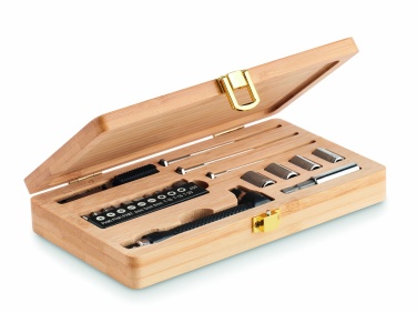 Logotrade promotional product picture of: 21 pcs tool set in bamboo case