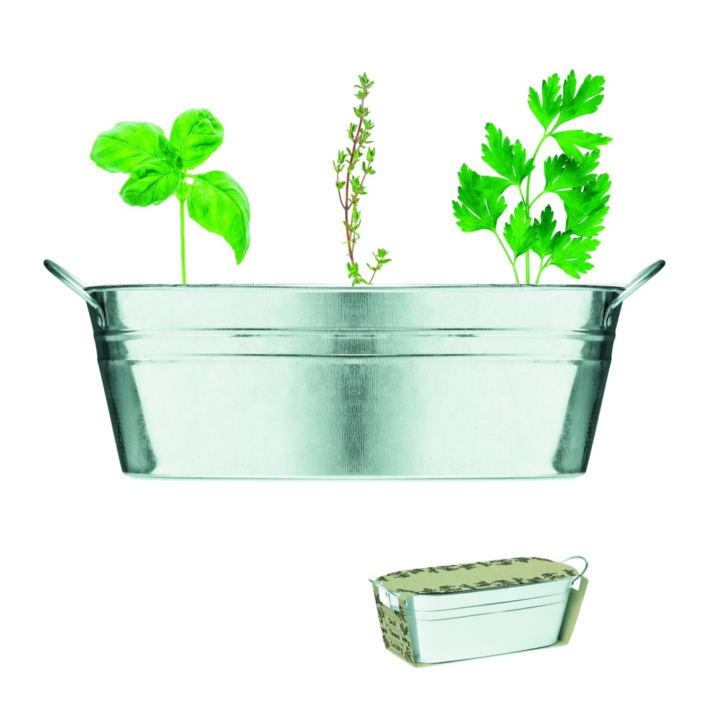 Logotrade promotional giveaways photo of: Zinc tub with 3 herbs seeds