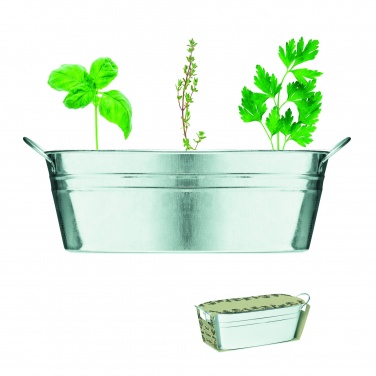 Logotrade promotional merchandise picture of: Zinc tub with 3 herbs seeds