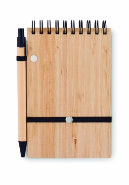 Logotrade promotional item picture of: A6 bamboo notepad with pen SONORABAM