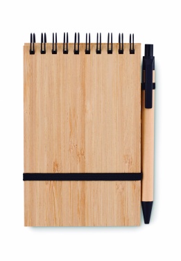 Logotrade business gifts photo of: A6 bamboo notepad with pen SONORABAM