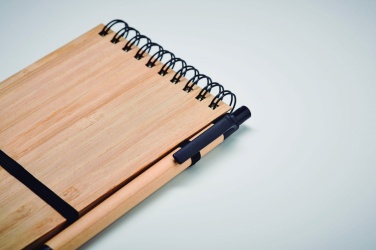 Logotrade promotional gift picture of: A6 bamboo notepad with pen SONORABAM