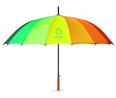 Logo trade promotional gift photo of: 27 inch rainbow umbrella