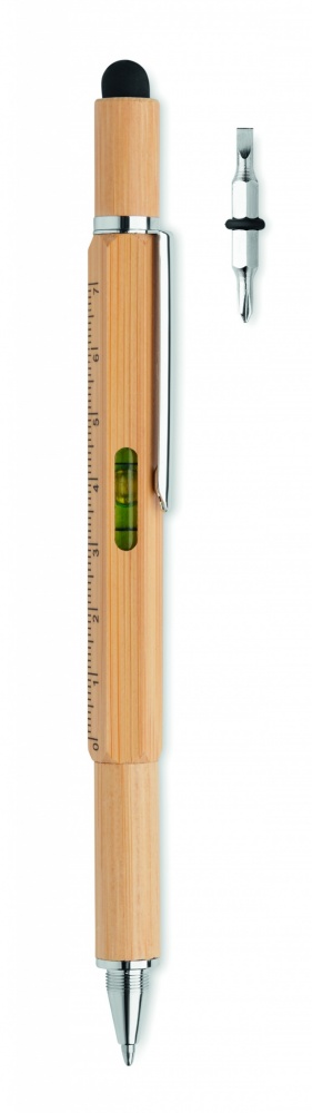 Logotrade corporate gift picture of: Spirit level pen in bamboo