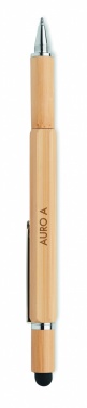 Logo trade business gift photo of: Spirit level pen in bamboo