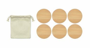 Logo trade corporate gifts picture of: Set of 6 bamboo coasters