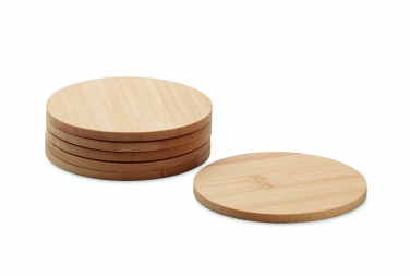 Logotrade promotional giveaway picture of: Set of 6 bamboo coasters