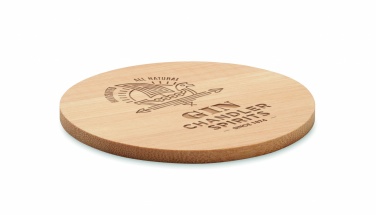 Logo trade business gifts image of: Bamboo round coaster