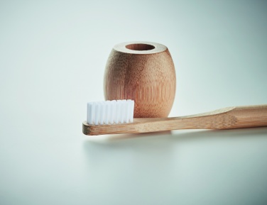 Logo trade business gifts image of: Bamboo tooth brush with stand